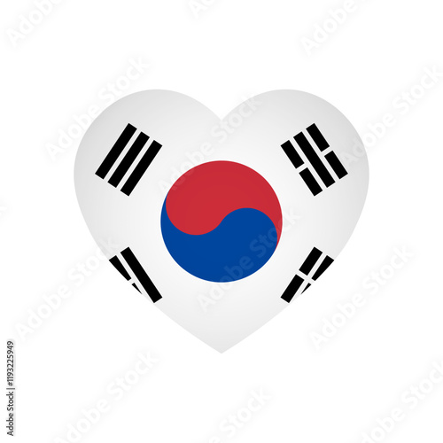 South Korea flag - rectangle colorful flag representing a country cultural identity and heritage. The essence of national pride and unity. Attached by the corners in a paper album