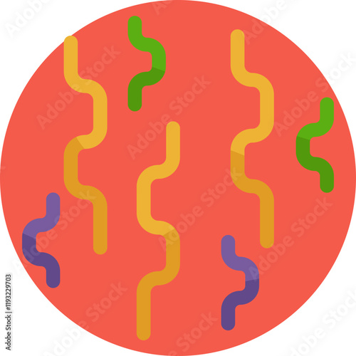 A vibrant icon showing colorful confetti and streamers, symbolizing joy and festivity, perfect for Mardi Gras-themed designs.