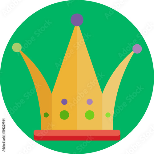 A sparkling crown that evokes the lively, regal atmosphere of Mardi Gras, where kings and queens are celebrated in style.