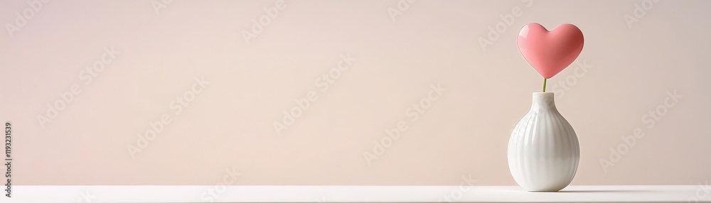 Valentine's Day: Celebrating Affection and Meaningful Connections, A minimalist vase features a pink heart, symbolizing love against a soft background. Valentine's Day: Celebrating Affection and Meaningful Connections, A minimalist vase features a pink heart, symbolizing love against a soft background.