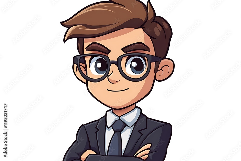 Chibi Smart Young Man in Suit Chibi Smart Young Man in Suit