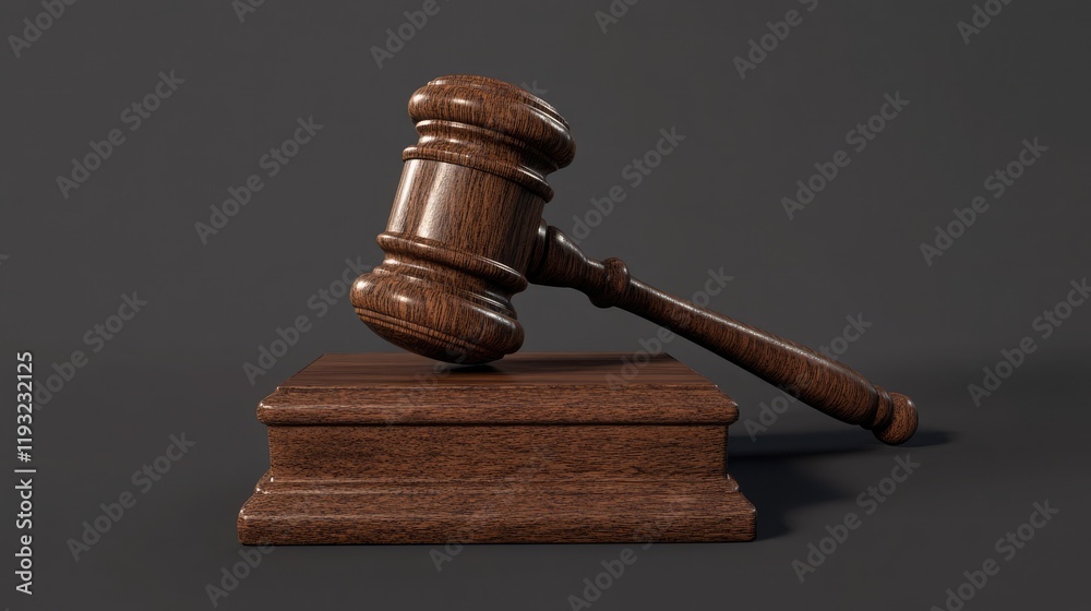 Gavel Resting on Block Representing Justice and Fairness