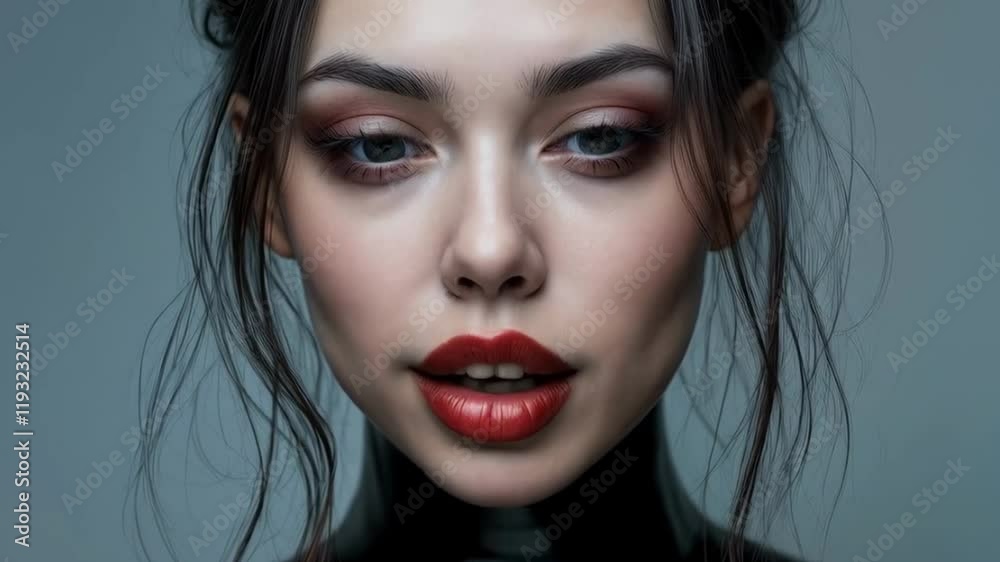 custom made wallpaper toronto digitalFashion portrait of super beautiful mysterious high-born model with bright makeup on her face and sensual lips