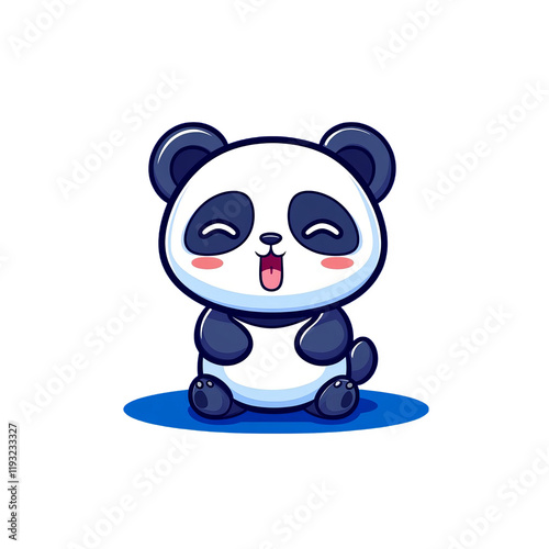 Cute panda illustration cartoon style animal art whimsical setting playful concept for children's decor photo