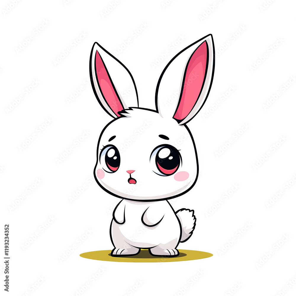 Obraz premium Cute cartoon rabbit character playful scene digital art whimsical environment close-up view adorable concept