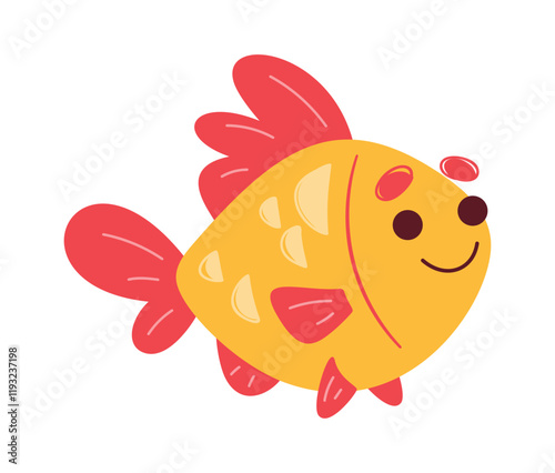 Cute friendly fish underwater inhabitant
