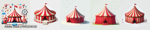 beautiful vector set of circus tents