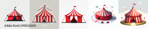 beautiful vector set of circus tents