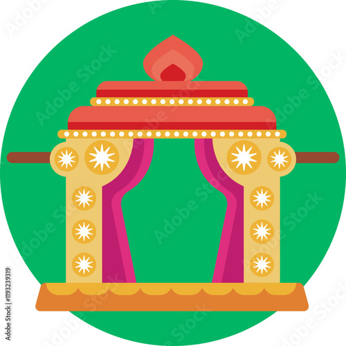 Traditional Farewell: A decorative palanquin symbolizing the bride's emotional send-off to her new home.