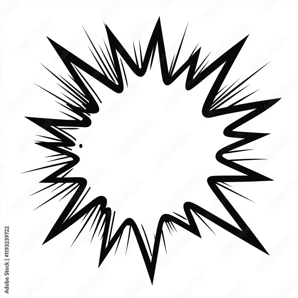 Fototapeta premium Jagged speech bubble radiating energy and excitement