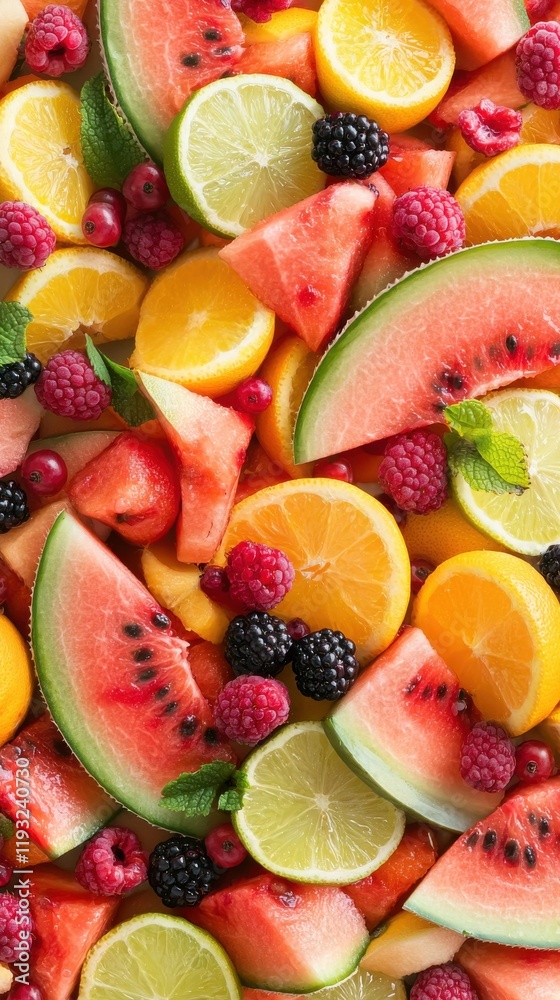 custom made wallpaper toronto digitalFruit arrangement display colorful slices of watermelon lemon and berries on a vibrant platter