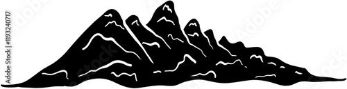 Camping. Hand drawn doodle sketch vector isolated. Mountains