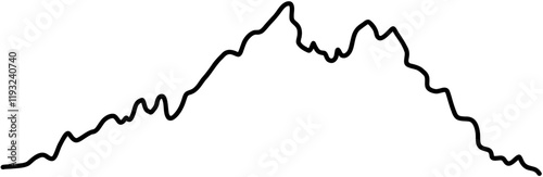 Camping. Hand drawn doodle sketch vector isolated. Mountains