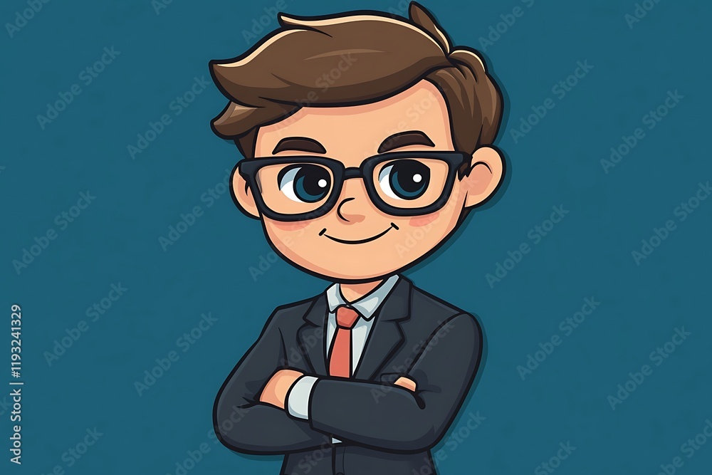 Friendly Businessman Portrait with Glasses Friendly Businessman Portrait with Glasses