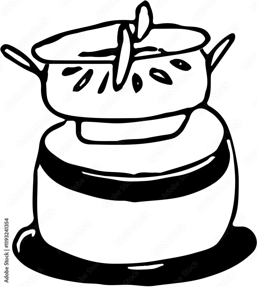 Camping. Hand drawn doodle sketch vector isolated. Mobil gas stove Camping. Hand drawn doodle sketch vector isolated. Mobil gas stove