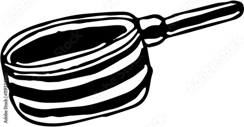 Camping. Hand drawn doodle sketch vector isolated. Saucepan