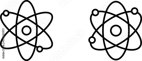 "Atom Icon Representing Science, Physics, Chemistry, and Atomic Structure for Research, Energy, and Molecular Studies"