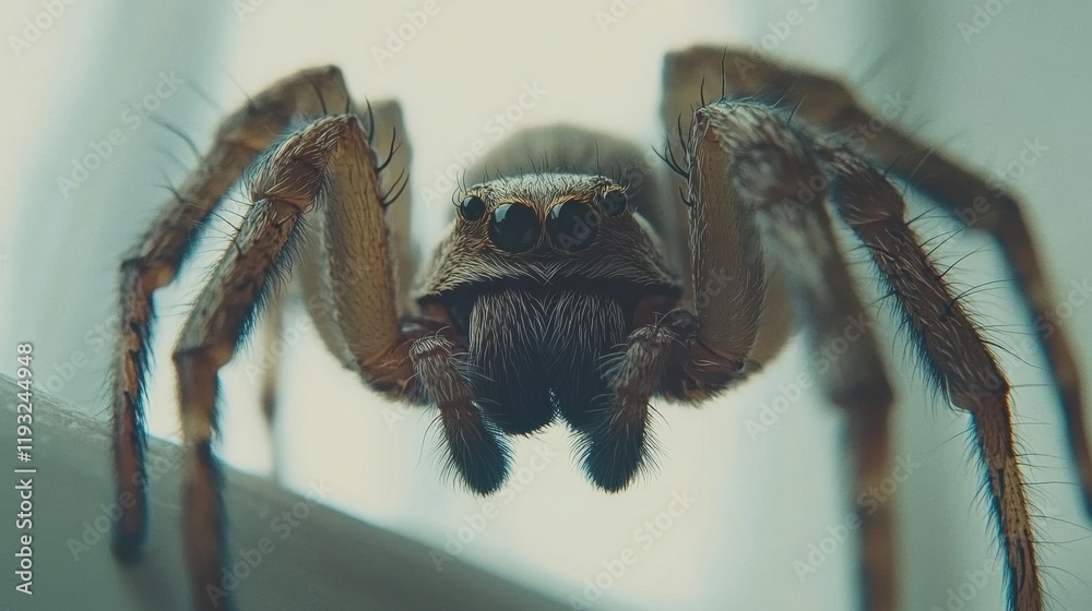 Close-Up of a Spider with Detailed Features and Textured Body Close-Up of a Spider with Detailed Features and Textured Body