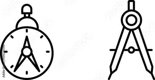 "Compass Icon Representing Direction, Navigation, and Orientation for Travel, Exploration, and Geographic Tools"