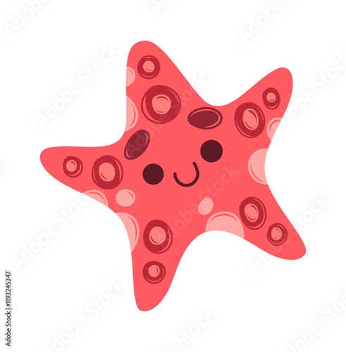 Starfish cute underwater inhabitant character
