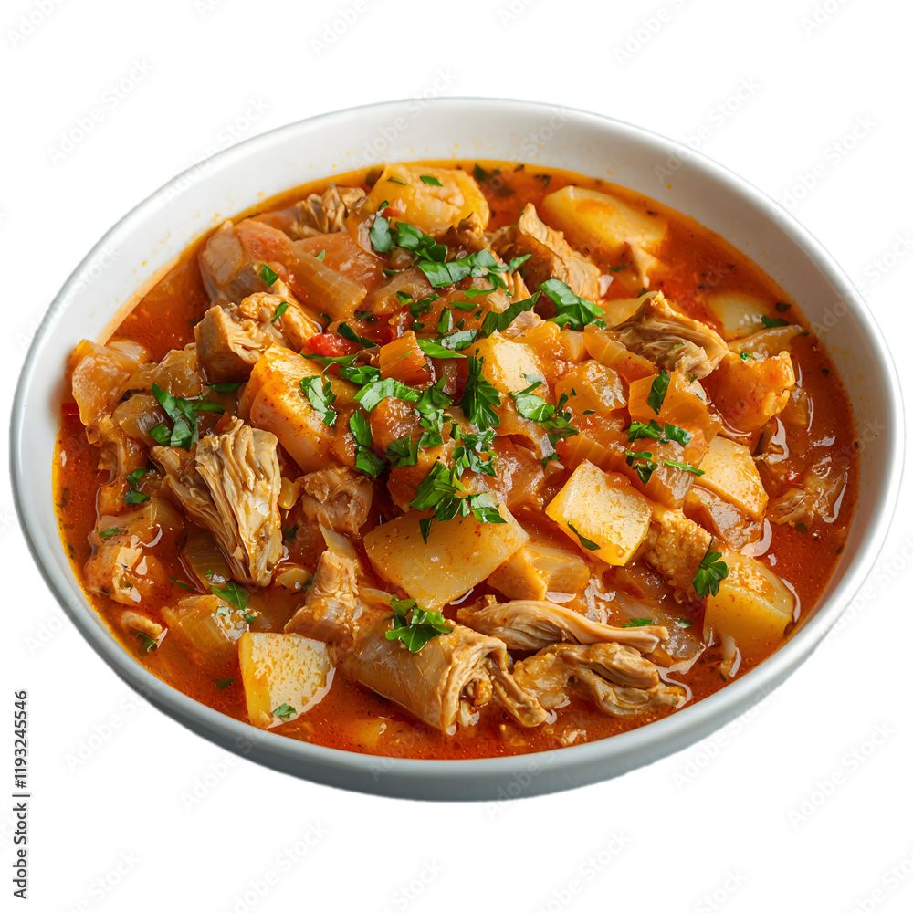Spanish callos (tripe stew), isolated die cut Spanish callos (tripe stew), isolated die cut