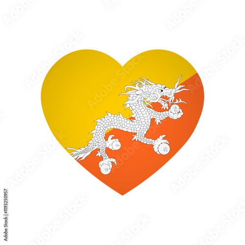 Bhutan flag - rectangle colorful flag representing a country cultural identity and heritage. The essence of national pride and unity. Attached by the corners in a paper album