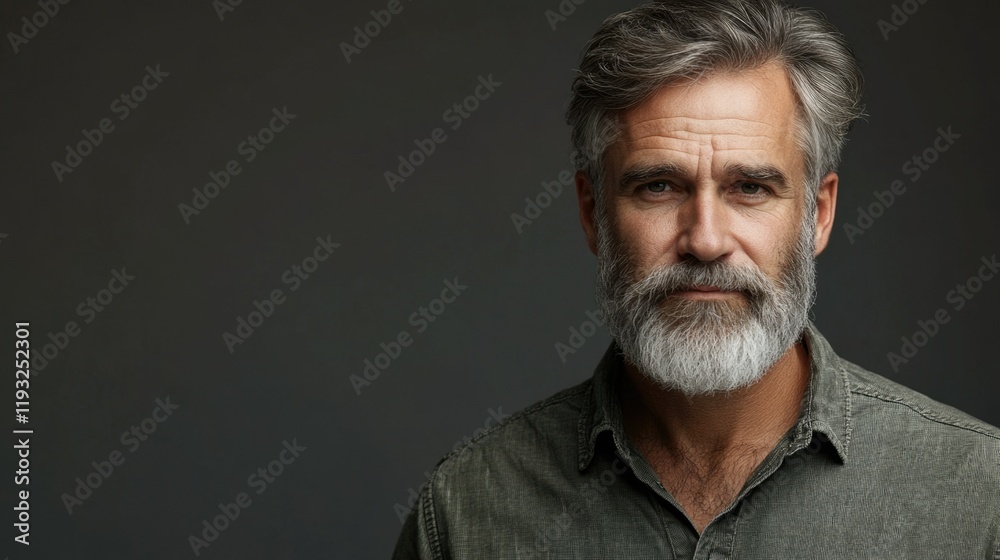 Bearded Man with Salt-and-Pepper Hair Bearded Man with Salt-and-Pepper Hair
