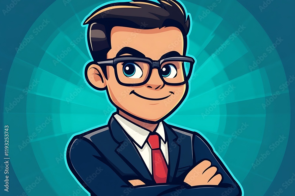 Confident Young Businessman in Red Tie Confident Young Businessman in Red Tie