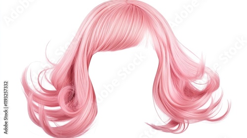 Isolated transparent PNG of a pink wig. s 250 