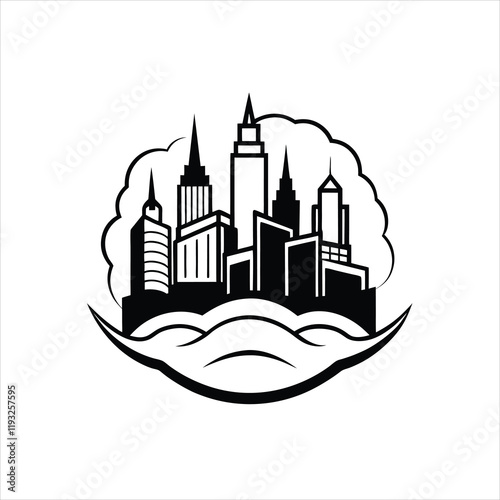 Dynamic Skyline Icon Vector Illustration for Urban Design photo