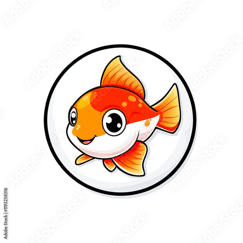 Playful goldfish swimming in clear water underwater scene digital illustration bright and cheerful vibe photo