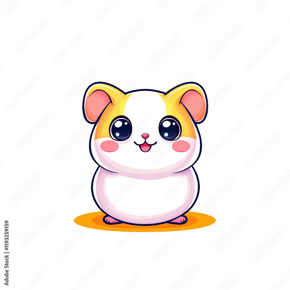 Fototapeta premium Cute cartoon hamster illustration digital art playful environment adorable design fun concept