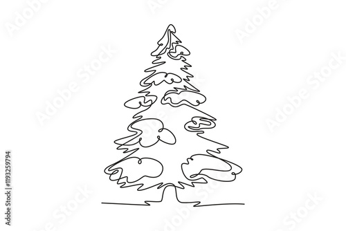 Winter concept. Single line draw design vector graphic illustration.