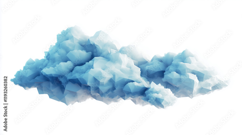 Obraz premium blue cloud, white background