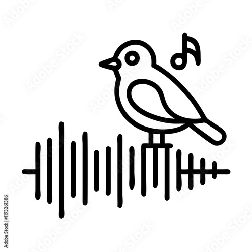 bird song spectrogram icon, bird song spectrogram line art - simple line art of bird song spectrogram, perfect for bird song spectrogram logos and icons and themed design