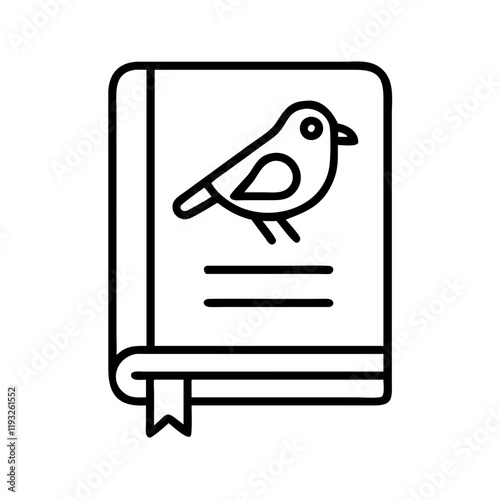 bird watching logbook icon, bird watching logbook line art - simple line art of bird watching logbook, perfect for bird watching logbook logos and icons and themed design