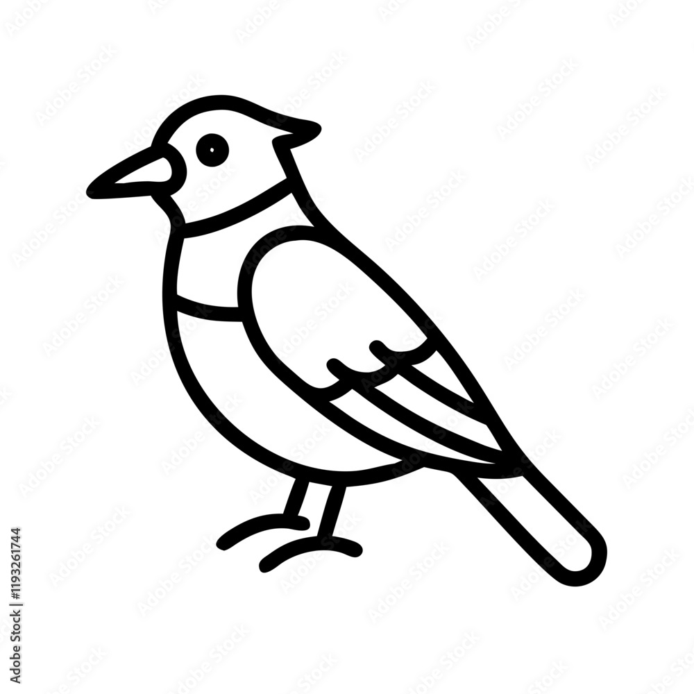 Obraz premium blue jay icon, blue jay line art - simple line art of blue jay, perfect for blue jay logos and icons and themed design