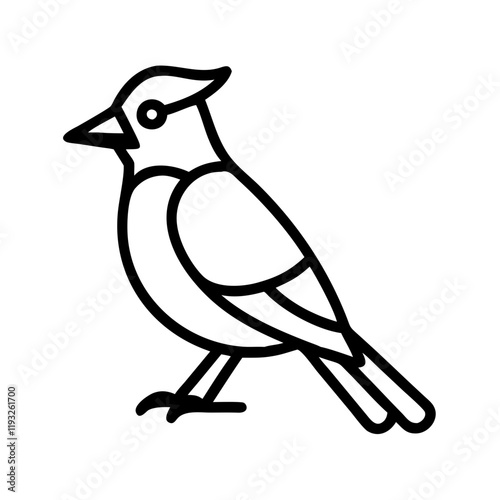 blue jay icon, blue jay line art - simple line art of blue jay, perfect for blue jay logos and icons and themed design photo