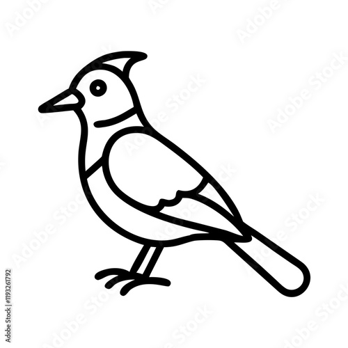 blue jay icon, blue jay line art - simple line art of blue jay, perfect for blue jay logos and icons and themed design photo