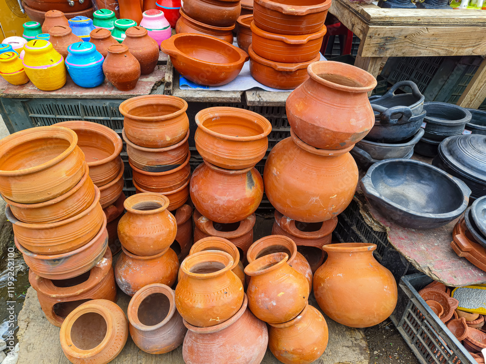 Decorative pot and Red clay pot for Pongal festival or sankranti festival or happy pongal festival. Decorative pot and Red clay pot for Pongal festival or sankranti festival or happy pongal festival.