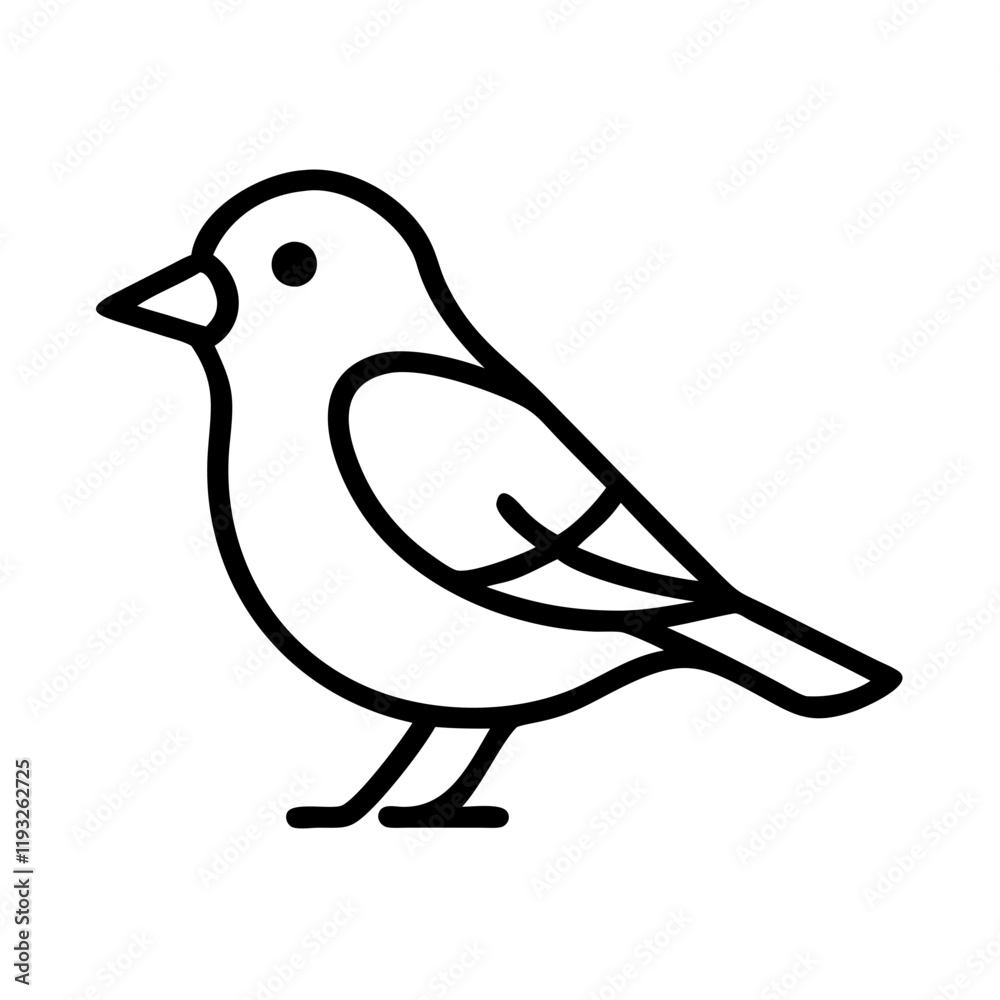 Fototapeta premium sparrow icon, sparrow line art - simple line art of sparrow, perfect for sparrow logos and icons and themed design