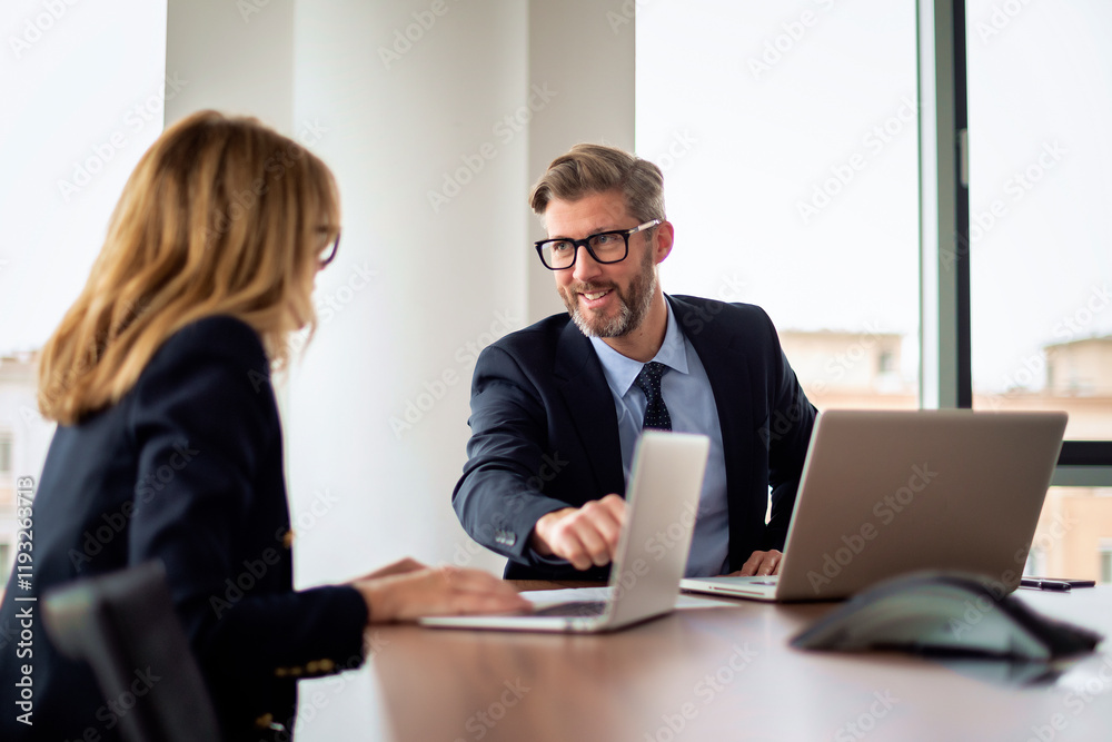Group of business people working in a modern office Group of business people working in a modern office