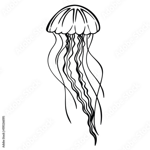 A flowing vector design of a jellyfish