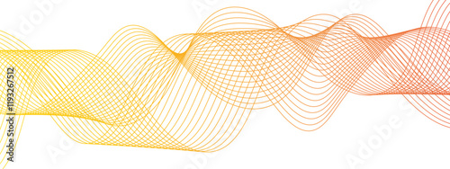 Technology Abstract wave flowing lines. Energy flow Frequency digital sound wave. Curved wavy lines tech futuristic motion background. Business curve lines in transparent background. 