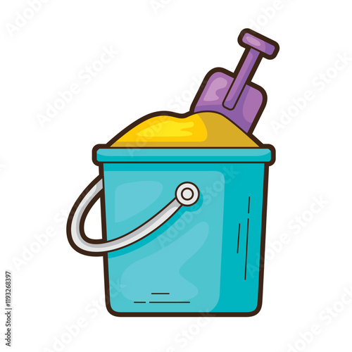 Sand Bucket icon. perfect for beach themed designs, summer promotions, or children's products