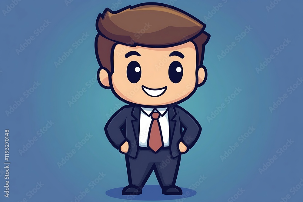 Happy Businessman Cartoon Illustration2 Happy Businessman Cartoon Illustration2