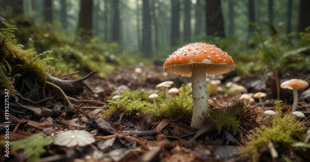 Amanita phalloides mushroom growing in a forest floor environment with decaying organic matter , macro photography, poisonous fungus, toxic plants Amanita phalloides mushroom growing in a forest floor environment with decaying organic matter , macro photography, poisonous fungus, toxic plants