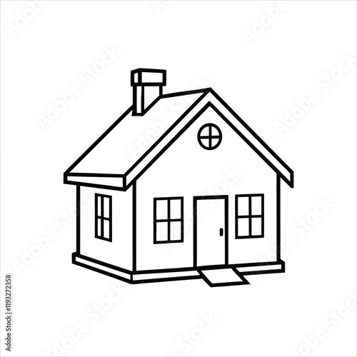 Simple House Icon Vector on White Background