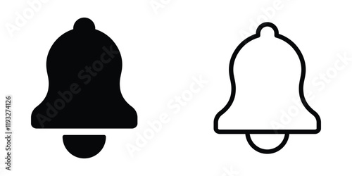 bell icon set. notification bell icon set. ringing bell symbol. alarm alert sign. bell for subscribe. bell icon for app, ui and website. vector illustration on transparent background.
