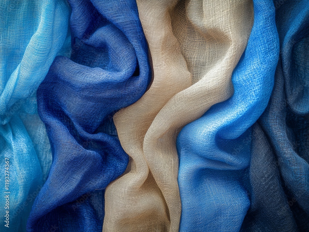 Colorful fabric textures in soft waves. Colorful fabric textures in soft waves.